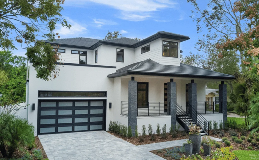 Modern Steel Full View Windows, frosted in Black Finish