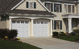 Classic Steel Garage Doors | Elegant Short panel design with Colonial Windows in White Finish